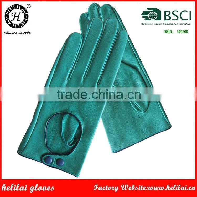 Helilai Hot selling Ladies Unlined Sheep Leather Gloves Women Winter Leather Motorcycle Gloves