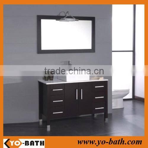 48"solid wood black vanity cabinet