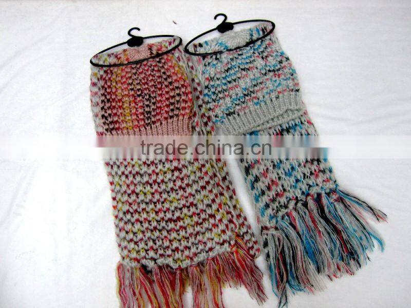 New designs colorful winter hat and scarf sets