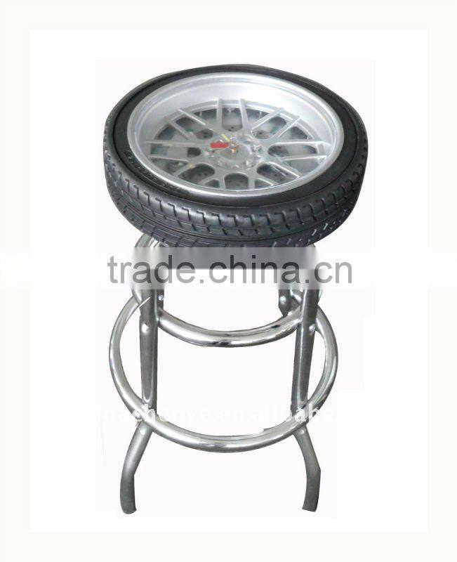 casino Swivel metal bar stool with back