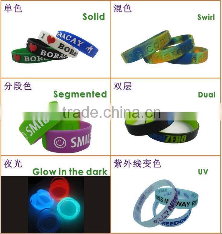 Glow in the dark wristbands custom free sample