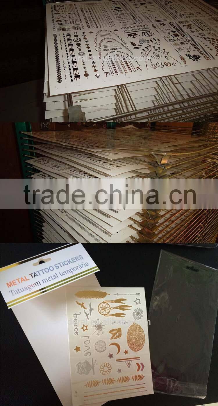 body metallic temporary bracelet tatoo/ gold chain metallic tattoo stickers for hands