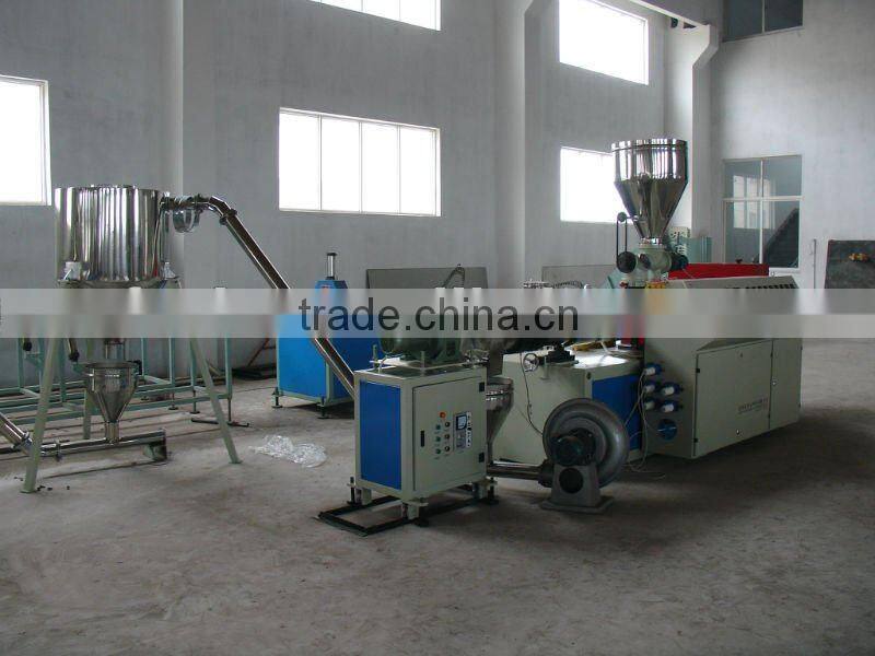PVC plastic powder granulator hot-cutting twin screw extruder