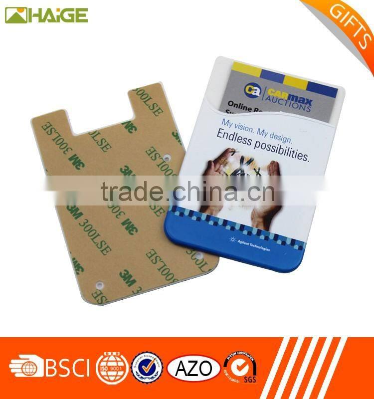 China Factory direct silicone cell phone wallet with 3m sticker