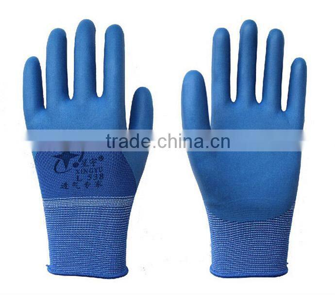 flexible natural latex labour safety gloves
