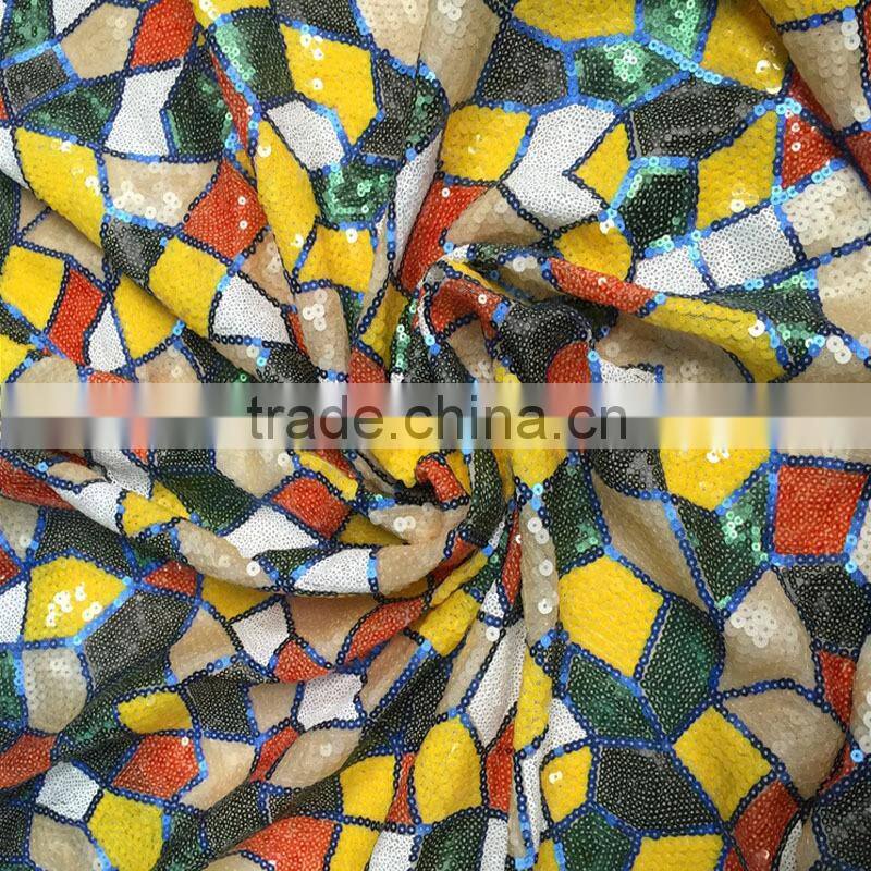 colorful embroidery sequins fabric stone