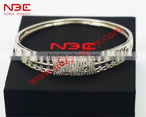 2015 wax mocro pave setting silver bangle,most popular silver bangle for girls and women