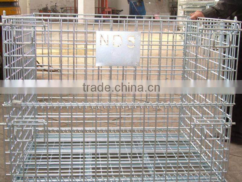 2014 Hot Sell Stackable Wire Container Industrial Stackable Storage Wire Mesh Containers