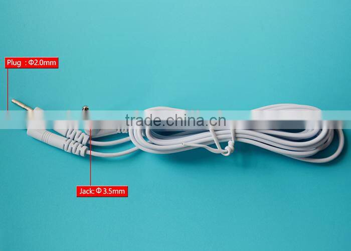 2 In1 pin electrode unit lead wire cable,DC2.5/3.5mm available for TENS