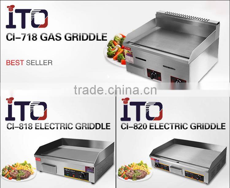 CI-720 Table Top Commercial teppanyaki gas griddle with flat plate