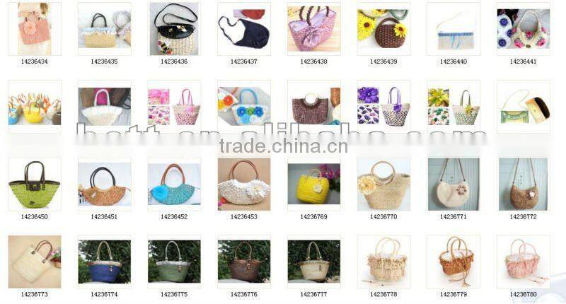 fashion lady kitty design straw bag beach bag