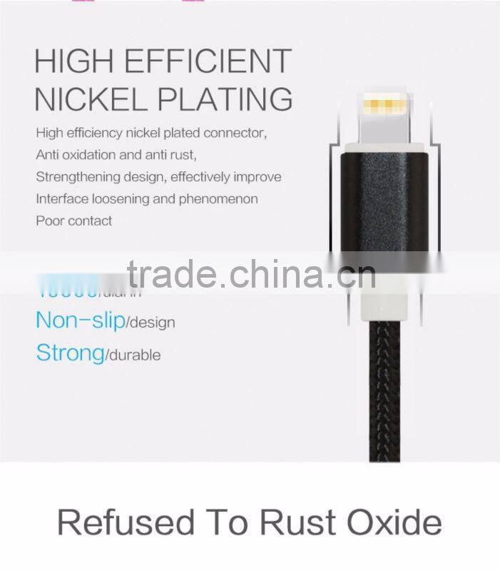 Top quality Mobile Phone USB Sync Data Cable 1m Nylon Data Line 2A Fast charge for Apple iPhones 5/5s/se/6/6s/6s plus/ipad mini
