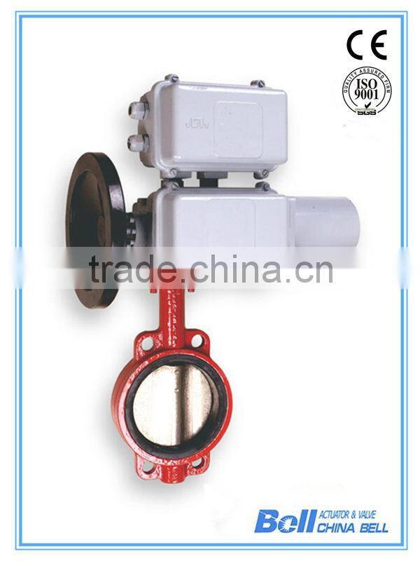 Low price double flange electric butterfly valve