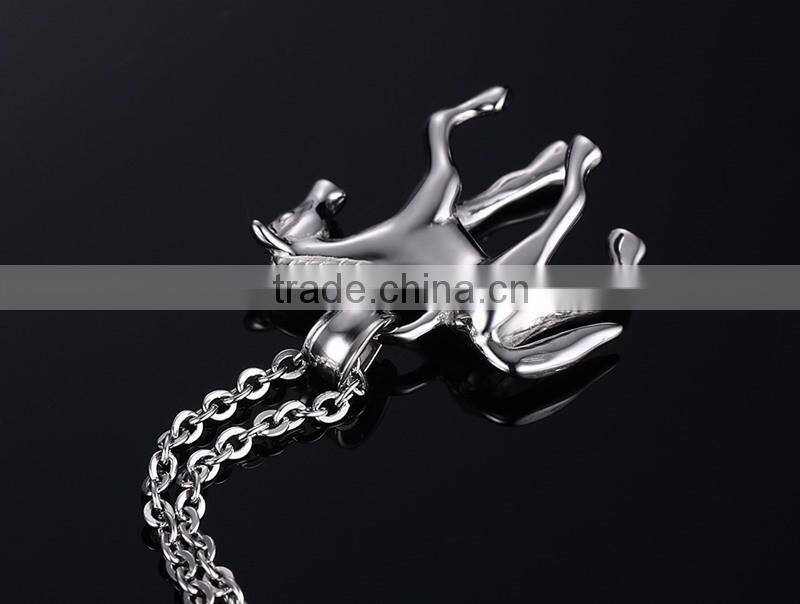 Fashion sturdy Chain Necklace Horse Pendants Necklace Accessories Animal Type Dress Jewelry For Men