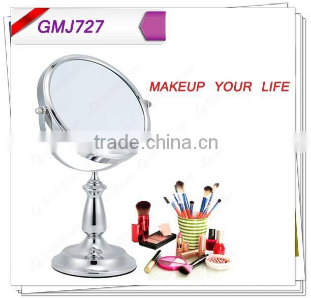 Custom modern round desktop makeup mirror