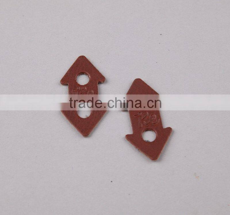 Custom Shape Fashion Design Embossed Logo Trademark Leather cord stopper