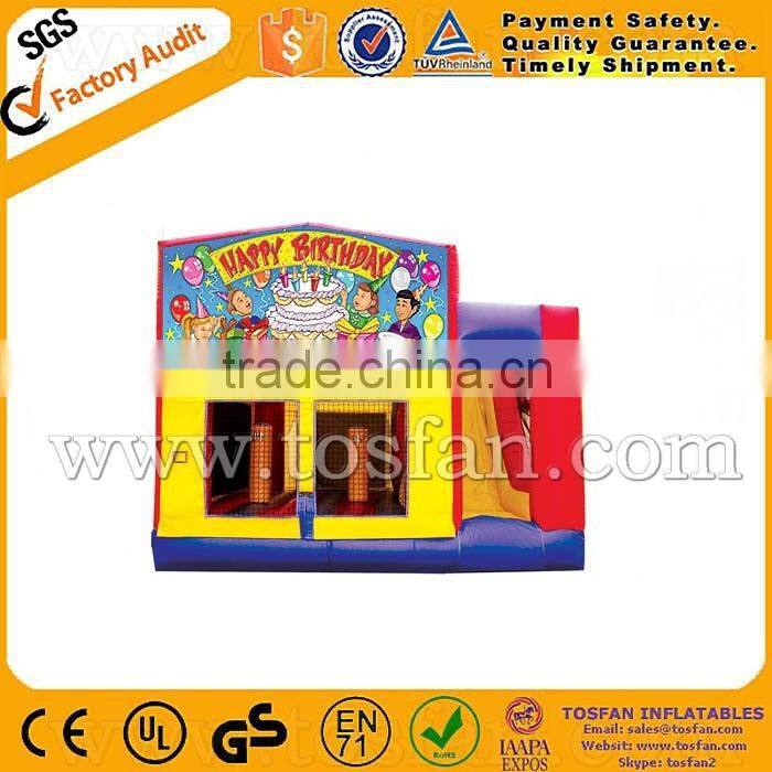 happy birthday inflatable bouncy castle with slide A3053