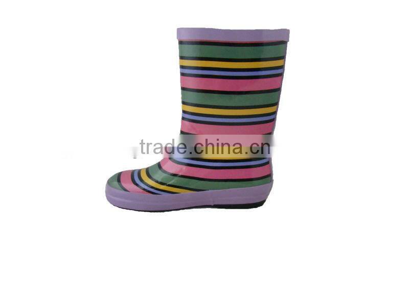 Splendid Striped Rubber Rain Shoe Boots
