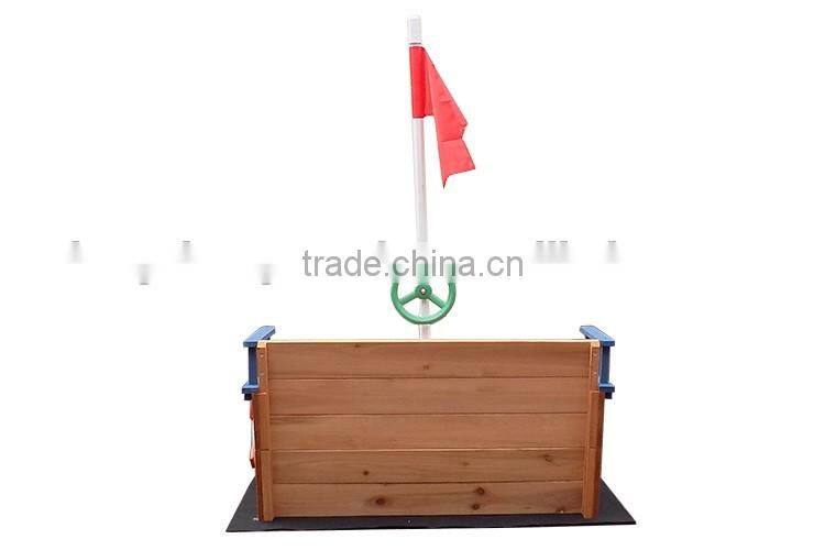 Boat shape wooden sandbox