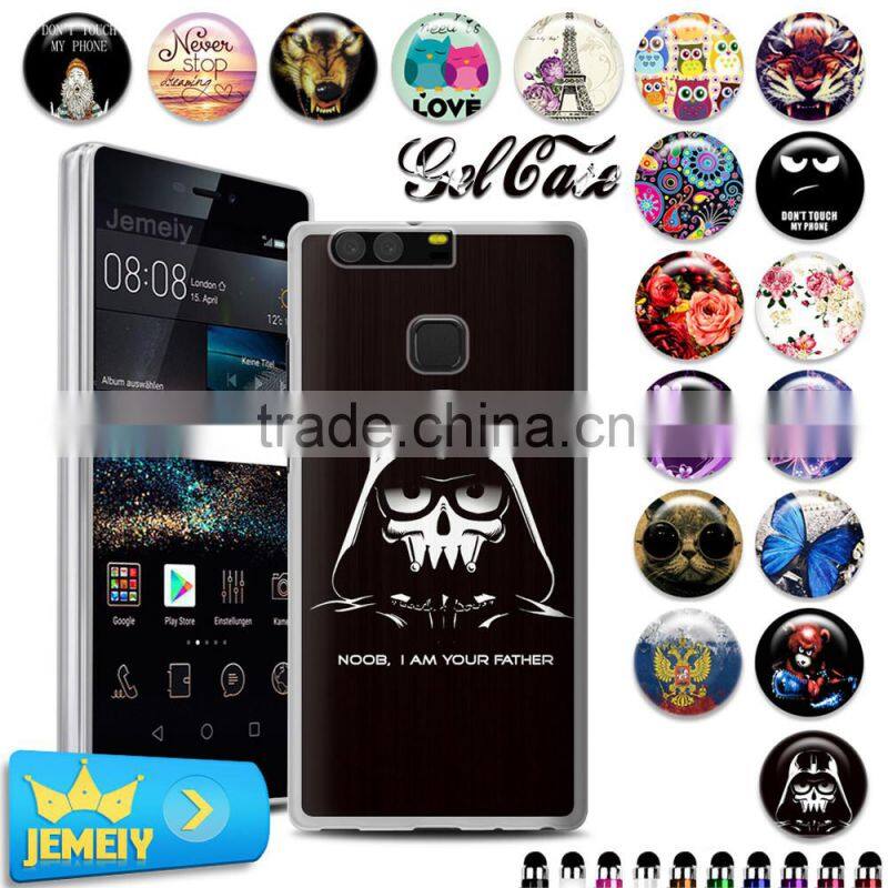 Newest Animal Painting Cartoon Cute Art Print Hard Housing Sillicon Cover For Huawei P9 Soft Case Cover Instock