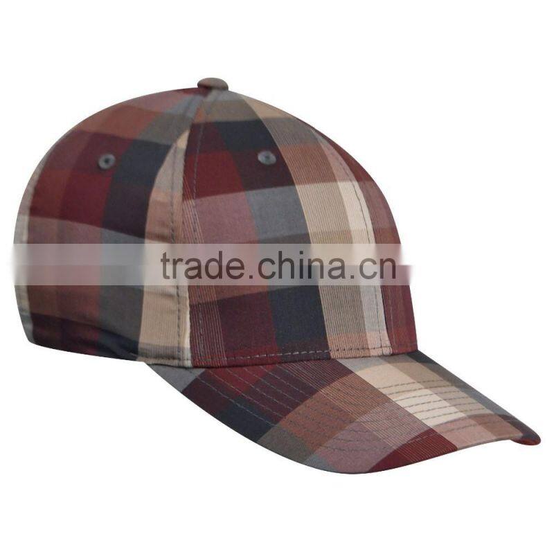 best selling Cheap Custom plaid cloth Baseball Worn-out Cap for boys