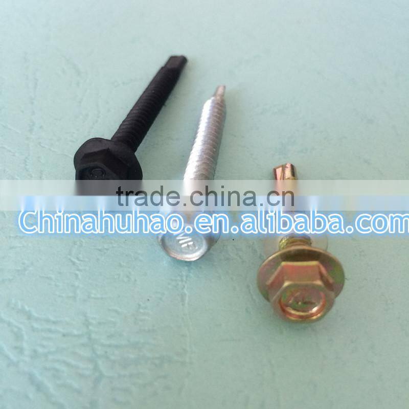 AS 3566 Indented Hex Flange Washer Head Double Thread Grip on Shank BSD Thread EPDM Washer Self Drilling Screw
