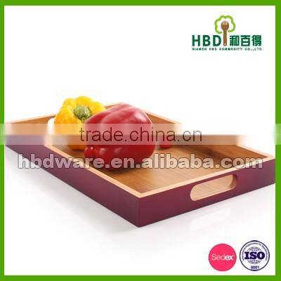 High quality Wood bamboo food serving tray for hotel