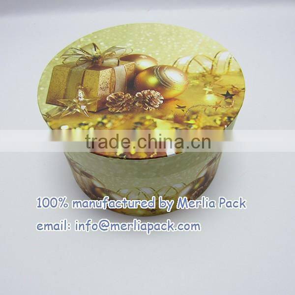 Round Christmas Storage Box Xmas Light the Bible Book Storage Oval Paper Mache Box