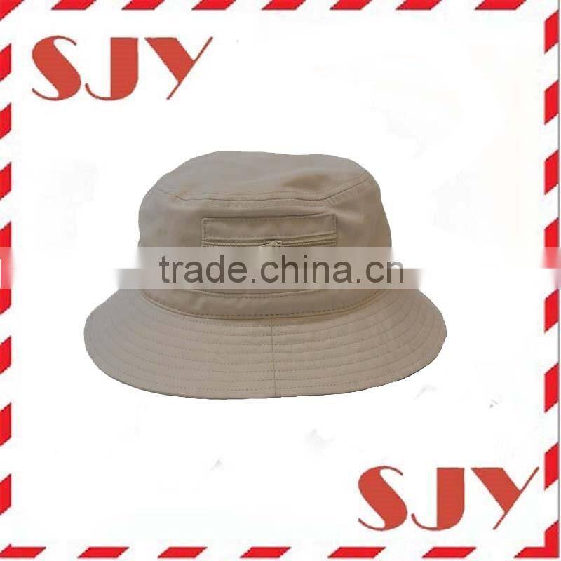 Promotional cheap bucket hats with zipper pocket