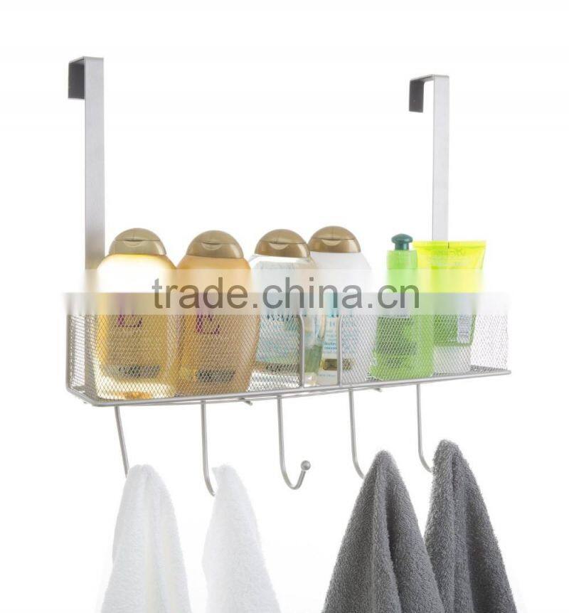 Over-the-Door Basket with Hooks, Nickel and hot selling metal over the door hanging hooks