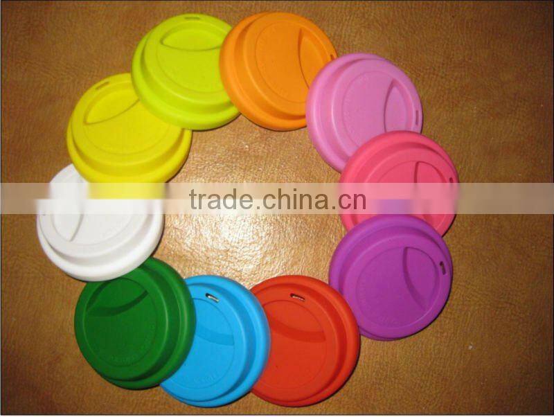 food grade colorful silicone coffee cup lids