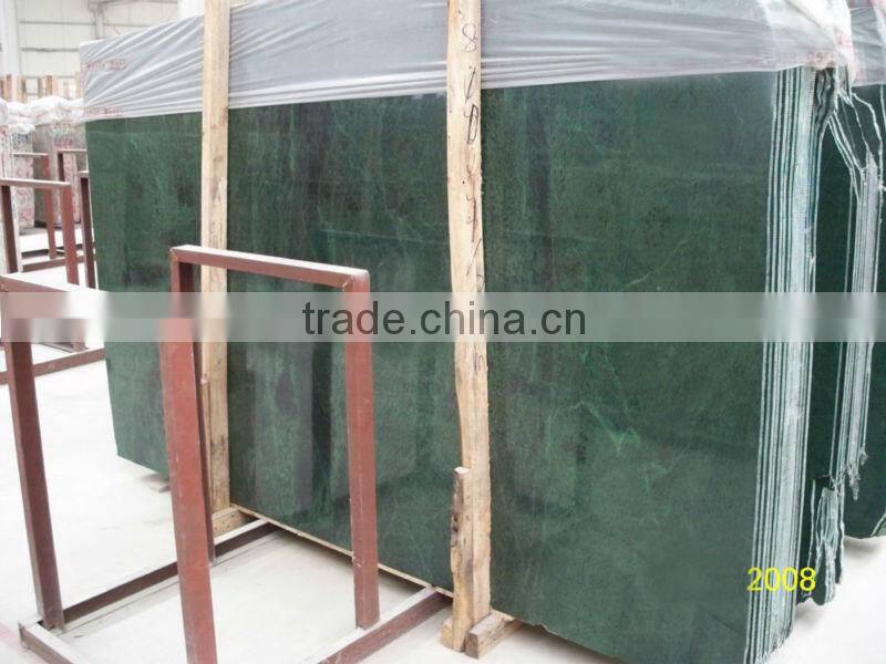 Flower green marble slab
