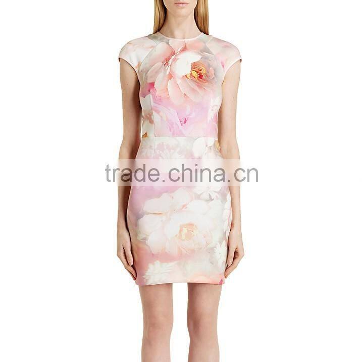 New dress collection office wear cap sleeve fashion woman pencil formal dress