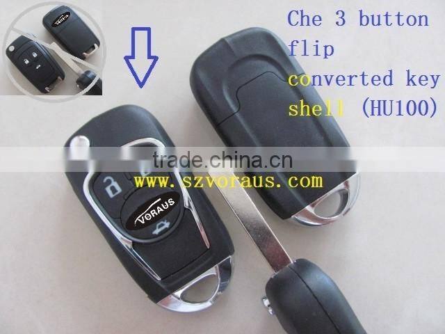 High quality Che 3 button flip converted key shell (HU100)