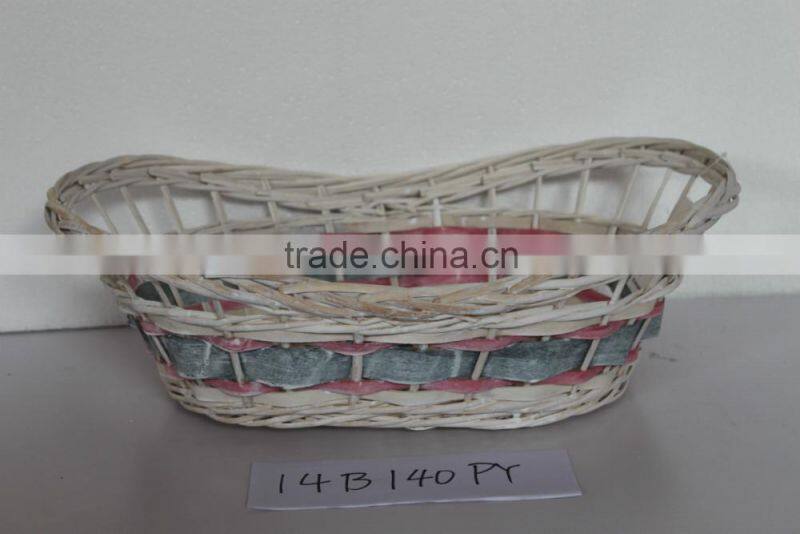 wicker/wood chip tray; willow home storage basket