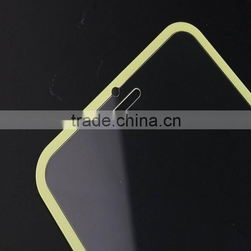 Slim Yellow Frame Decorative For Iphone 6 Screen Protector 9H Tempered Glass