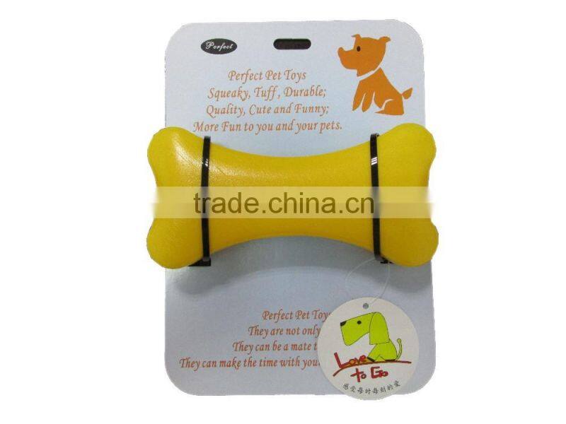 Bone shaped PVA dog toy, Professional training squeaky pet toys