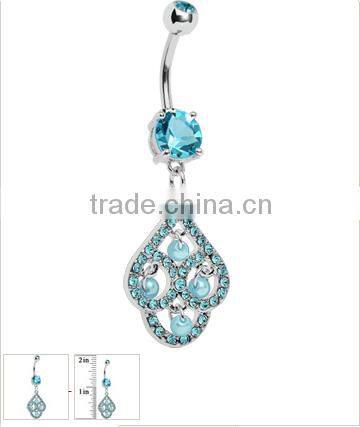 The noble Body art piercings crystal star belly button rings opal belly button rings