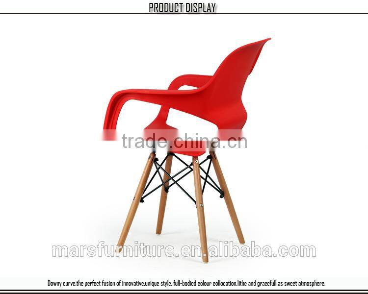 Wood design red french arm chair