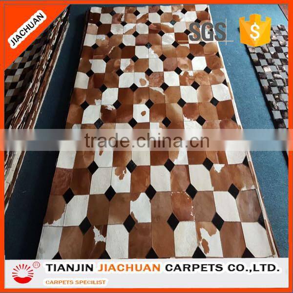 area patchwork cowhide rug for living room