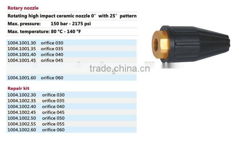 high pressure ceramic 150bar 2175psi rotary nozzle