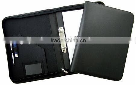 Custom Black Business Card Padfolio Leather Document File Presentation Folders