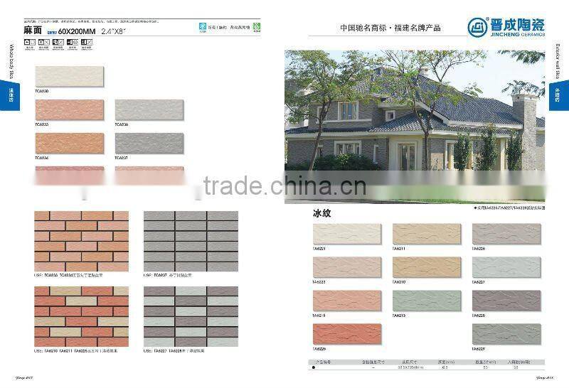 200x400mm MC42233 rustic porcelain decorative outdoor cladding ceramic tile
