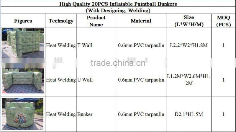 Obstacles Game Archery Laser Tag Speedball Inflatable Paintball Bunkers Field