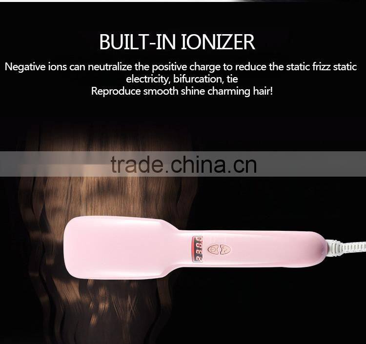 china beauty salon equipment PTC heating hair straightener comb brush