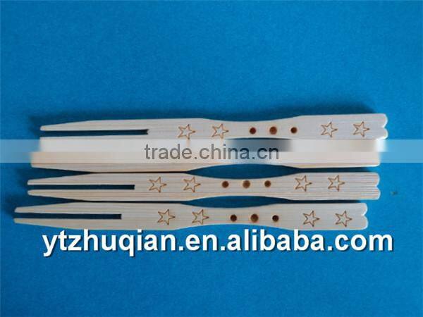 Custom disposable mini bamboo fruit fork spoon with LOGO