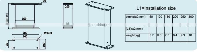 12v/24vdc table lifter free-lift lifting column with 4000N