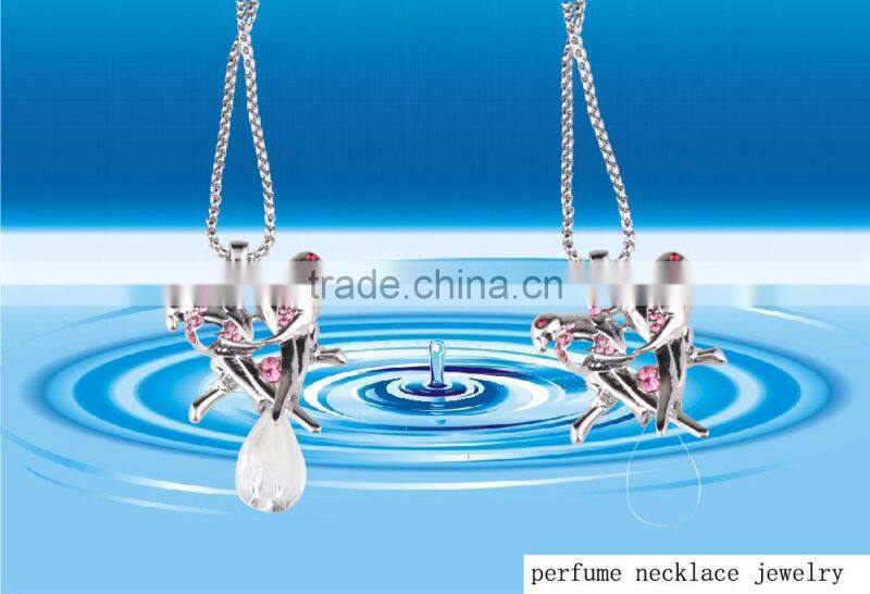 Love birds Shape Jewelry Pendant Glass Perfume bottle jewelry