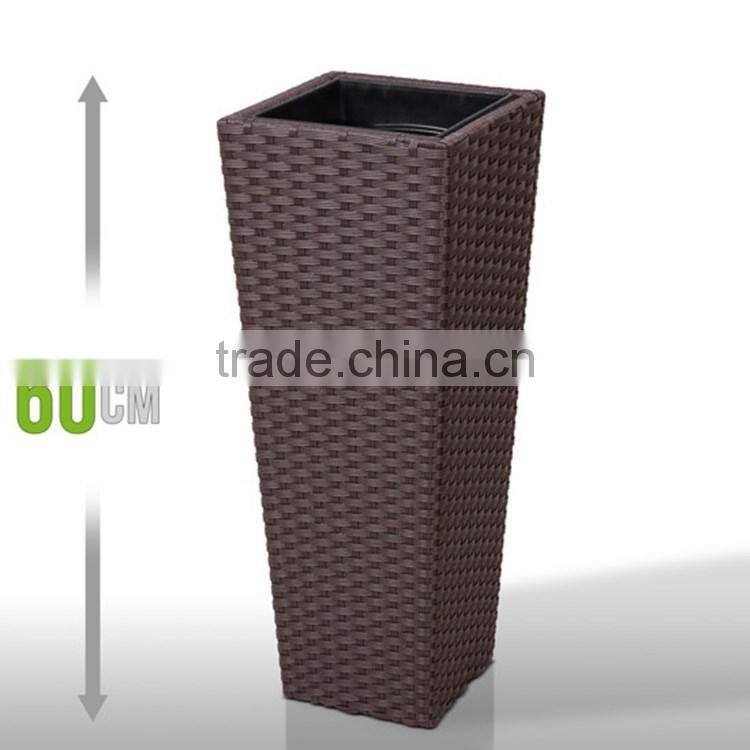 S&D Various plastic pe rattan hand made outdoor decorative indoor flower pots / cheap garden ceramic planters and pots set of 3