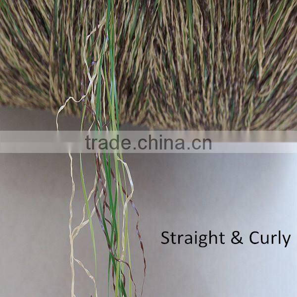 100% high quality olive green PE straight & PP curl Artificial Landscaping Grass Yarn